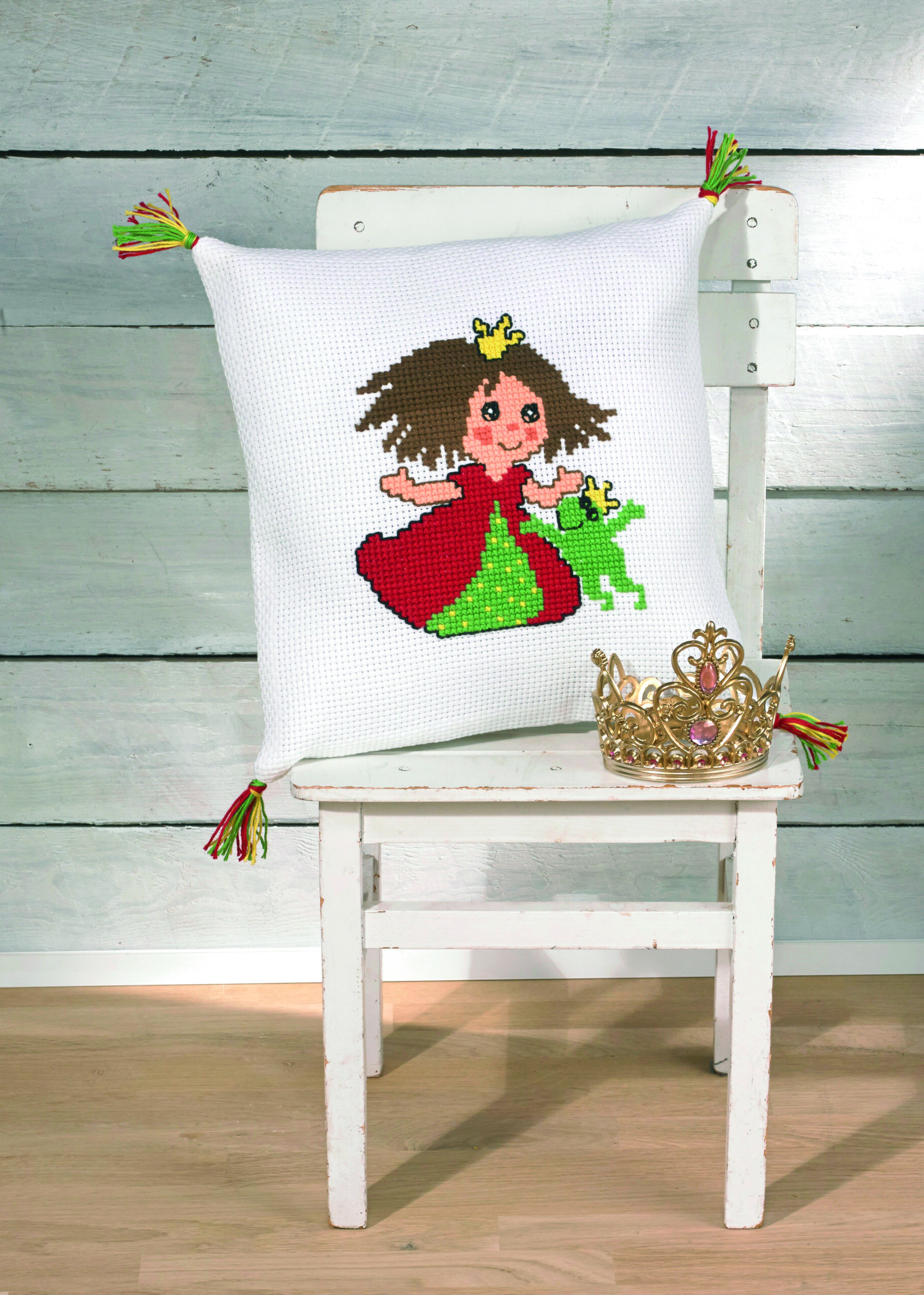 Broderi pude kit -Pude med prinsesse - 83 - 6371 Broderi pude kit -Pude med prinsesse - 83 - 6371