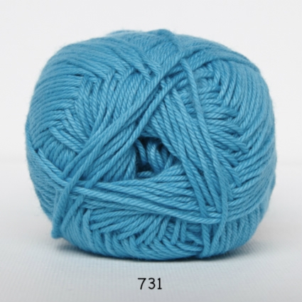 Cotton nr. 8/4 - Bomuldsgarn til hækling - fv 731 Turkis Cotton nr. 8/4 - Bomuldsgarn til hækling - fv 731 Turkis
