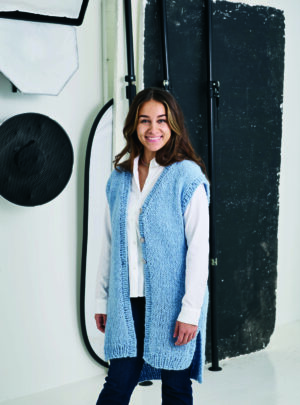 Elsa By Permin strikkeopskrift - 890708 Lang vest m/slids