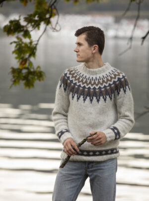 "Farfar" Genser - Viking Design 2138-10 Kit - XS-XXL - Viking Alpaca Bris, fra Viking