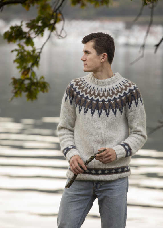 "Farfar" Genser - Viking Design 2138-10 Kit - XS-XXL - Viking Alpaca Bris, fra Viking "Farfar" Genser - Viking Design 2138-10 Kit - XS-XXL - Viking Alpaca Bris, fra Viking
