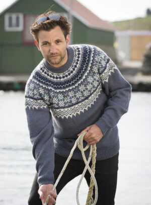 "Fryd" Herre genser - Viking Design 1709-4 Kit - XXS-XXXL - Viking Alpaca Storm, fra Viking