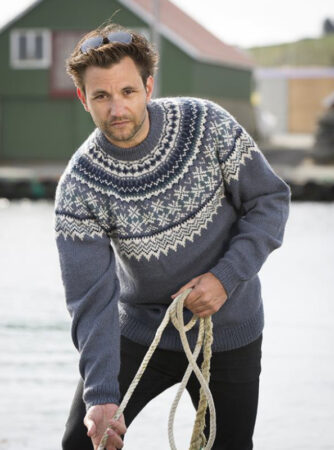 "Fryd" Herre genser - Viking Design 1709-4 Kit - XXS-XXXL - Viking Alpaca Storm, fra Viking