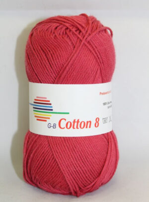 G-B Cotton 8/4 - 1091 Hindbær, Bomuldsgarn, fra G-B Garn