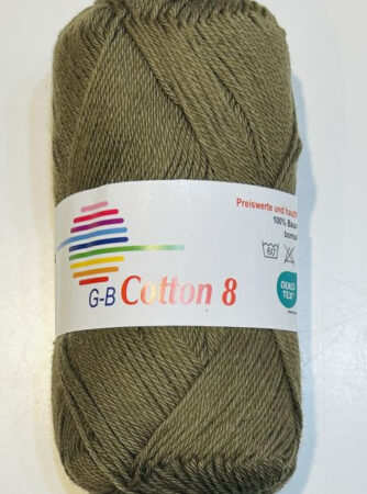G-B Cotton 8/4 - 1424 Oliven, Bomuldsgarn, fra G-B Garn
