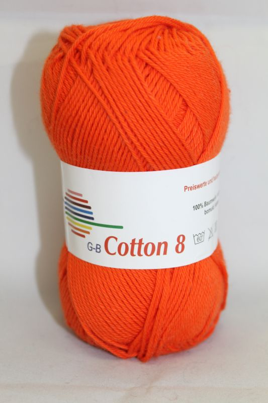 G-B Cotton 8/4 - 1710 Orange, Bomuldsgarn, fra G-B Garn G-B Cotton 8/4 - 1710 Orange, Bomuldsgarn, fra G-B Garn