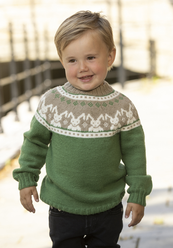 "Harepus - kanin" Genser- Viking Design 2424-6C Kit - 1 - 8år - Viking Baby merino, fra Viking "Harepus - kanin" Genser- Viking Design 2424-6C Kit - 1 - 8år - Viking Baby merino, fra Viking