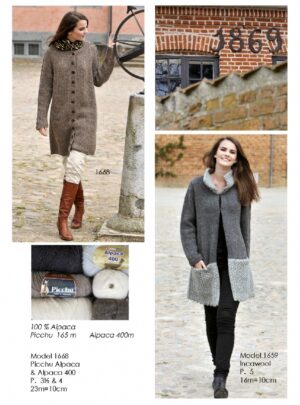 Jakke strikkeopskrift nr 1659 Strikket i Incawool eller Alpaca