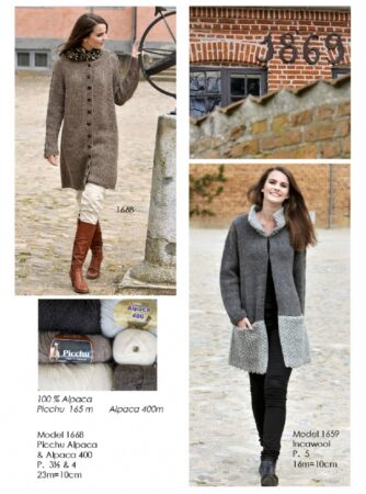 Jakke strikkeopskrift nr 1659 Strikket i Incawool eller Alpaca