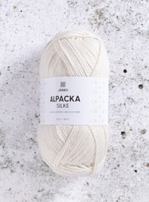 Järbo Alpaca Silke Garn 500 Hvid Mælk