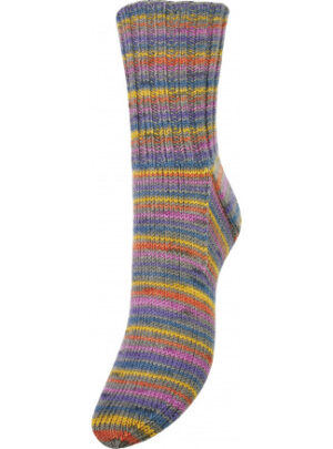 Järbo Soft Raggi Strømpegarn 31222 Cerise/Grøn Print