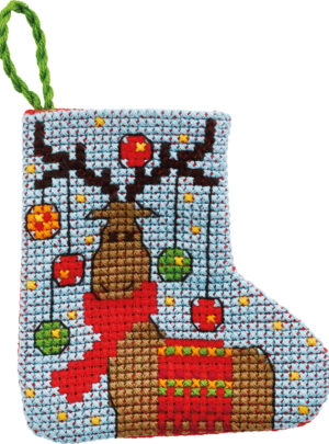 Julebroderi - Mini pakning jul med Elg - 01-2241
