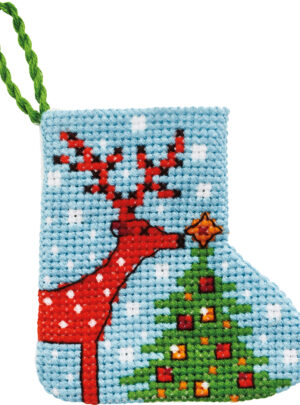 Julebroderi - Mini pakning jul med Rensdyr - 01-2240