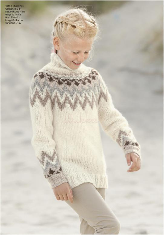"Kathrine" Genser - Viking Design 1814-1 Kit - 2-12 År - Viking Alpaca Bris, fra Viking "Kathrine" Genser - Viking Design 1814-1 Kit - 2-12 År - Viking Alpaca Bris, fra Viking