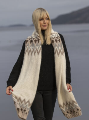 "Kathrine" Halstørklæde 27cm x 200cm - Viking Design 2034-4 Kit - Viking Alpaca Bris, fra Viking