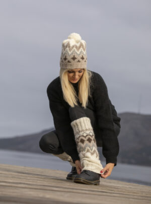 "Kathrine" Hue og benvarmere - Viking Design 2034-3 Kit - S-L - Viking Alpaca Bris, fra Viking