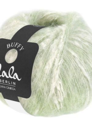 Lana Grossa Lala Berlin Buffy Garn 04 Pastelgrøn/Råhvid