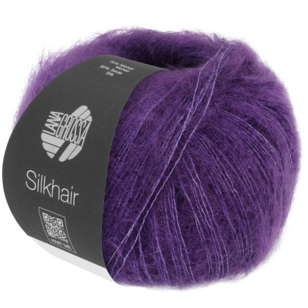 Lana Grossa Silkhair Unicolor 193 Mørk Violet Lana Grossa Silkhair Unicolor 193 Mørk Violet