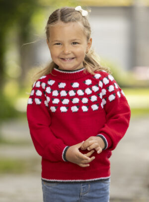 "Mæh mæh lille lam" Genser- Viking Design 2424-5 Kit - 1 - 8år - Viking Baby merino , fra Viking