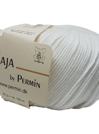 Maja Permin - 100% Bomuldsgarn Fv 880350 Hvid