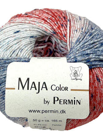 Maja Permin - Flerfarvet Bomuldsgarn - 881328 Rød, blå & pink
