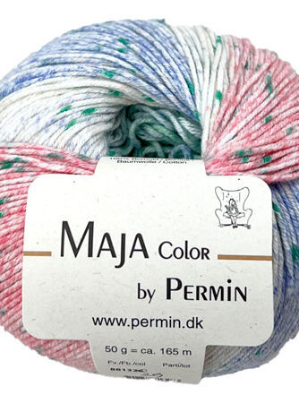Maja Permin - Flerfarvet Bomuldsgarn - 881329 Grøn,blå & pink