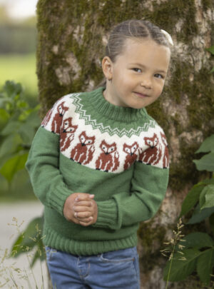 "Mikkel ræv" Genser- Viking Design 2424-8 Kit - 1 - 8år - Viking Baby merino , fra Viking