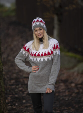 "Nisse" Genser og hue - Viking Design 2032-3 Kit - XXS-XXXL - Viking Alpaca Storm, fra Viking