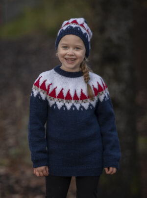 "Nisse" Genser og hue - Viking Design 2032-5B Kit - 2 - 12 år - Viking Alpaca Storm, fra Viking