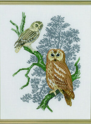 Permin Broderikit Kirkeugle & Natugle 31x39cm
