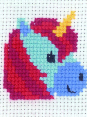 Permin Broderikit Unicorn 8x8cm