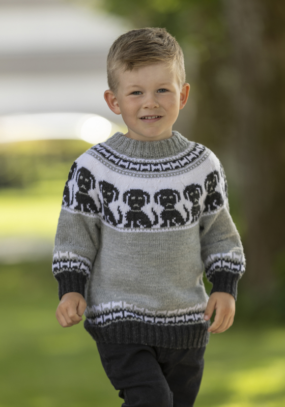 "Pluto - hunde" Genser- Viking Design 2424-9 Kit - 1 - 8år - Viking Baby merino , fra Viking "Pluto - hunde" Genser- Viking Design 2424-9 Kit - 1 - 8år - Viking Baby merino , fra Viking