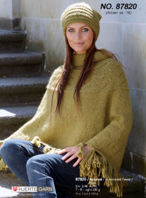 Poncho med frynser + Hue. S/M