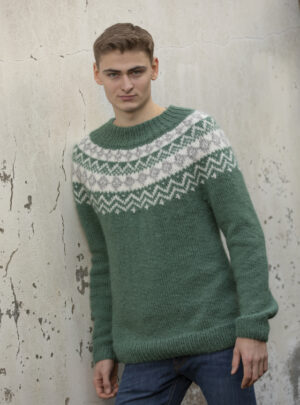 "Ruter" Genser - Viking Design 2107-5 Kit - XXS-XXL - Viking Alpaca Bris, fra Viking