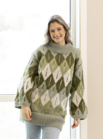 "Ruter" Genser - Viking Design 2305-8 Kit - XS-XL - Viking Alpaca Bris, fra Viking