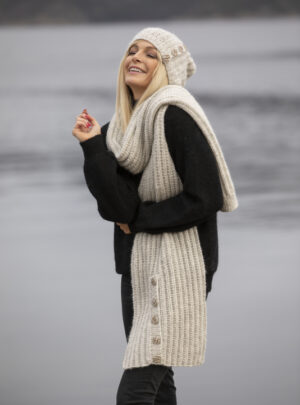 "Sørland" Halstørklæde - Viking Design 2034-8A Kit - Barn + Dame - Viking Alpaca Bris, fra Viking