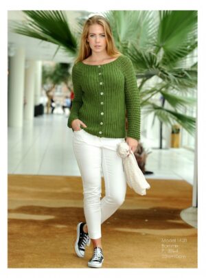 Strik Cardigan med lange ærmer strikkeopskrift nr 1628