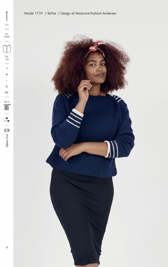 Strikkehæfte 174 model Birthe Maritim sweater Strikkehæfte 174 model Birthe Maritim sweater