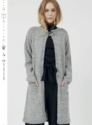 Strikkehæfte 174 model Lene Flot lang Cardigan m/lommer