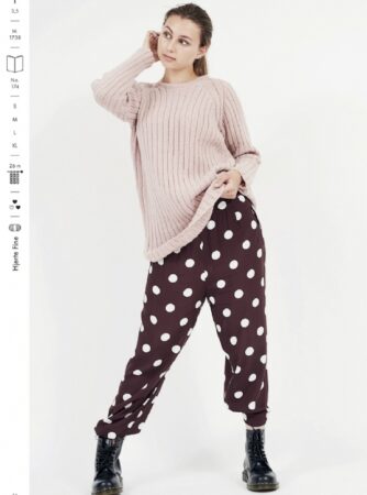 Strikkehæfte 174 model Marian Rib strikket sweater m/Raglan ærmer