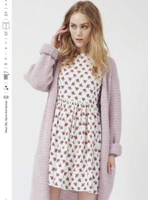 Strikkehæfte 177 model Karina Lang Cardigan med lommer