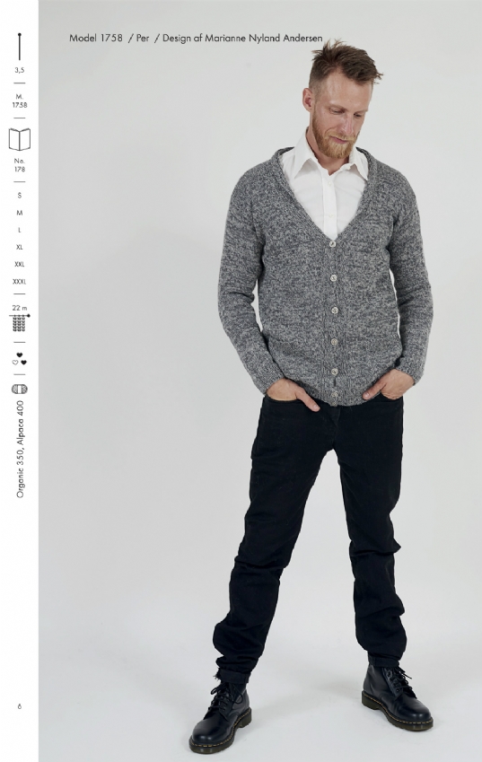 Strikkehæfte 178 model Per Cardigan m/sjalskrave Strikkehæfte 178 model Per Cardigan m/sjalskrave