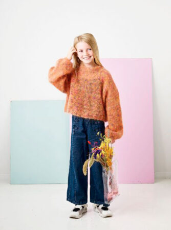 Strikkekit - Bred sweater til piger - 893151 Strikkekit - Bred sweater til pige str 6-8 år