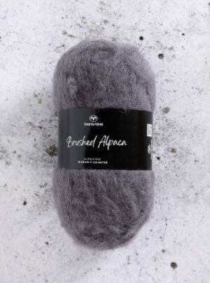 Svarta Fåret Brushed Alpaca Garn 14 Mellem Grå