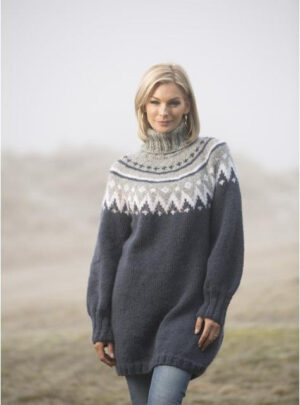 "Tåke" Genser - Viking Design 1807-5 Kit - XS-XXL - Viking Alpaca Bris, fra Viking