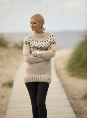 "Takknemlig" Genser - Viking Design 1923-4 Kit - XS-XXL - Viking Alpaca Bris, fra Viking
