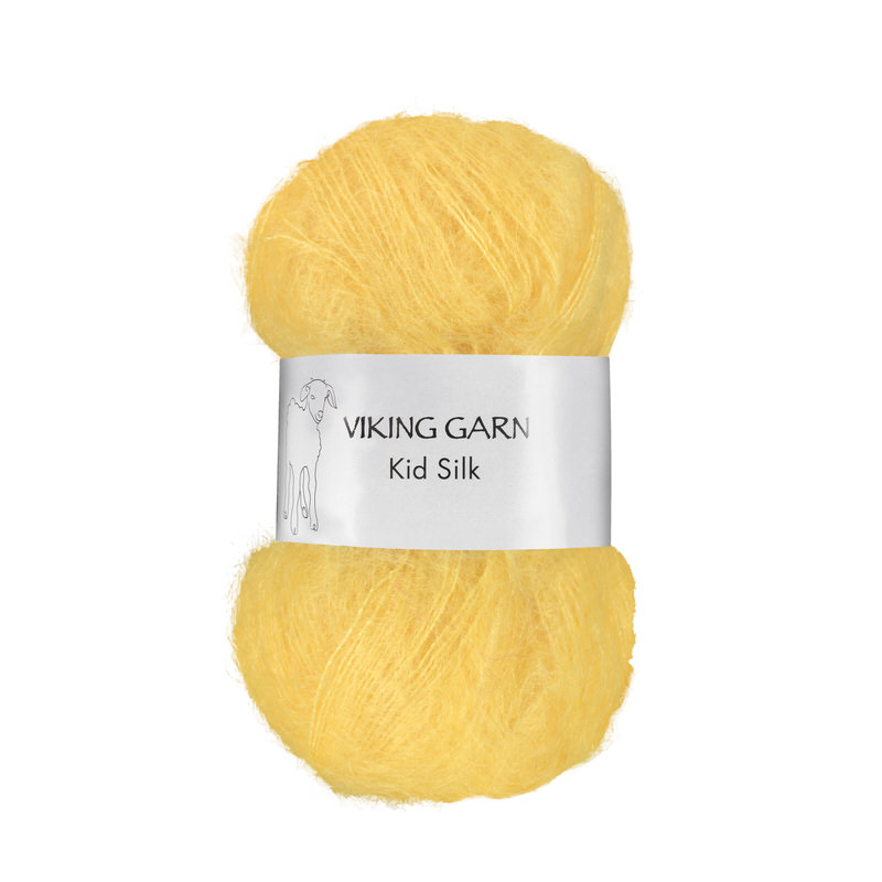 Viking Kid Silk 340 Lys gul, Mohair/Silk, fra Viking Viking Kid Silk 340 Lys gul, Mohair/Silk, fra Viking