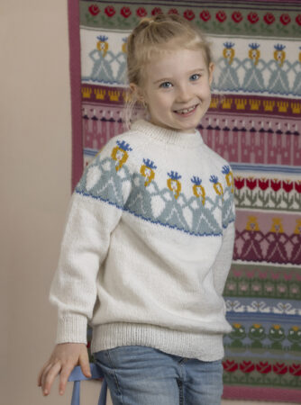Marielle genser - Viking Design 2505-8A Kit - 2-12 År - Viking Alpaca Storm, fra Viking