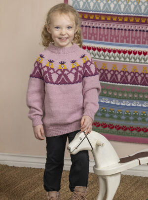 Marielle genser - Viking Design 2505-8B Kit - 2-12 År - Viking Alpaca Storm, fra Viking
