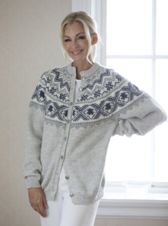 "Mikkal" Kofte - Viking Design 2428-13 Kit - XS-XXXL - Viking Alpaca Storm, fra Viking